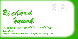 richard hanak business card